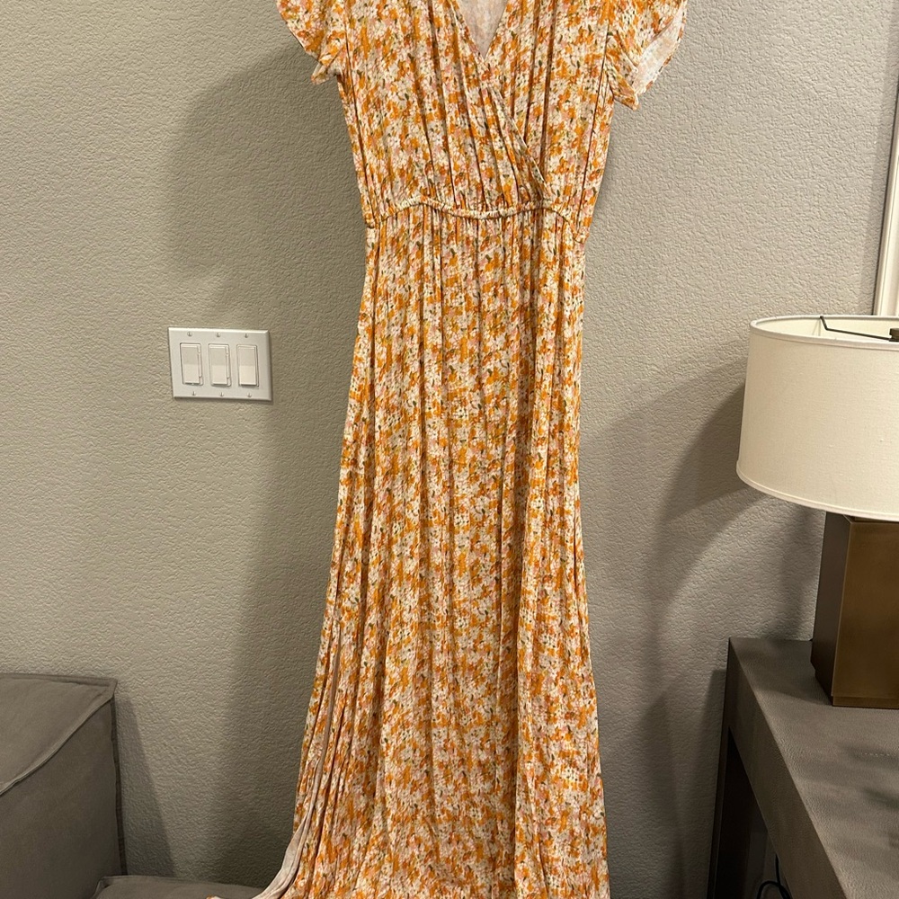 Montce Floral Yellow Maxi Dress